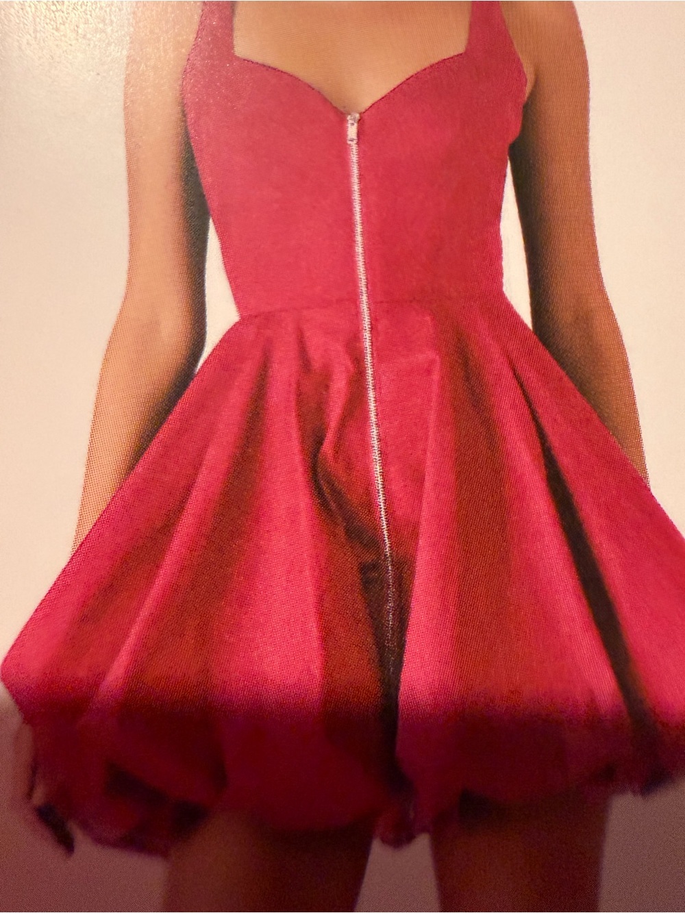 Steve Madden Raspberry Zip-Front Sweetheart Mini Dress